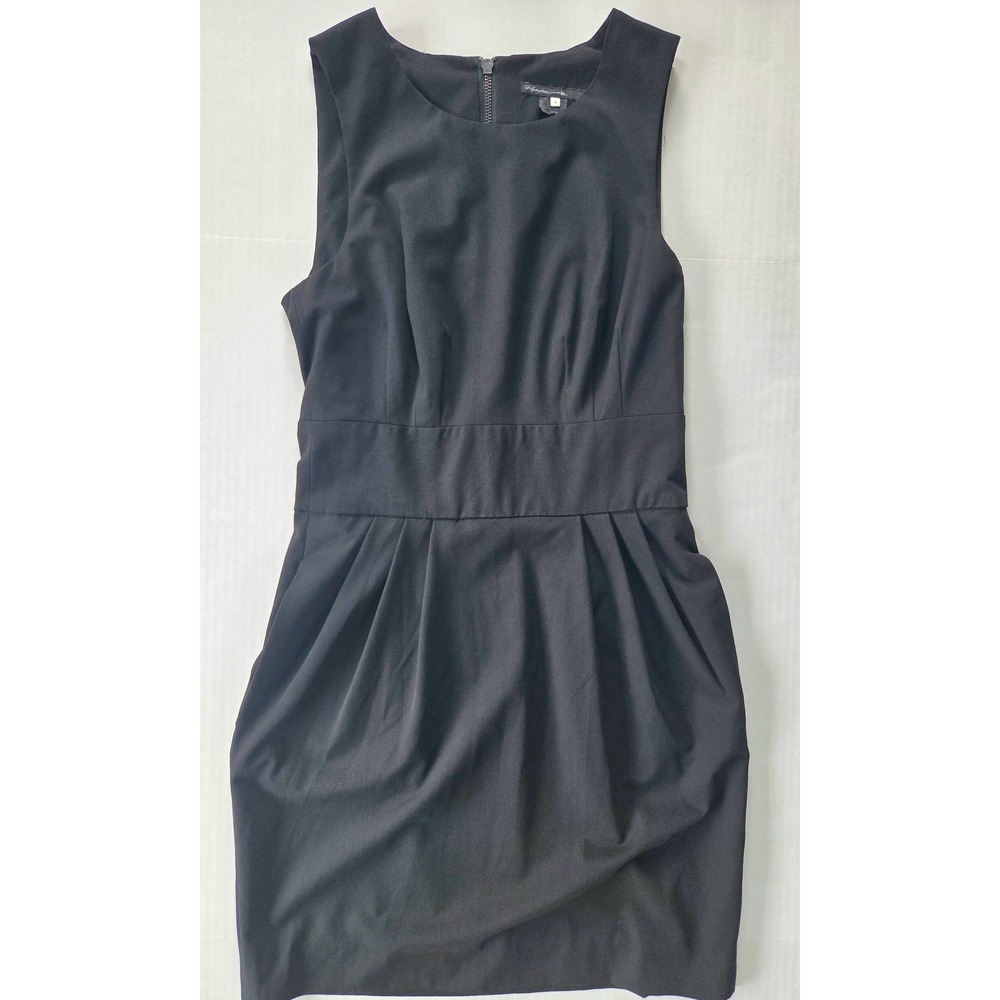 Pippa Womens Sleeveless Little Black Dress Pleated Sheath Exposed Zipper Size 4